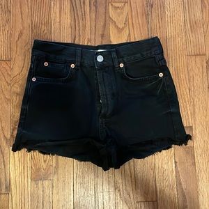 Topshop Black Denim Shorts